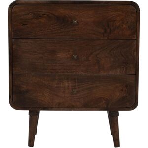 VERTY FURNITURE Franklin Dark Mango Wood Chest Of 3 Drawers VERTY FURNITURE Franklin Dark Mango Wood Chest Of 3 Drawers