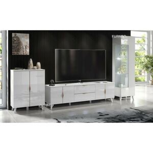 Furneo - High Gloss & Matt White Living Room Set tv Stand Display Cabinet Sideboard Azzurro10/12/14 White led Lights Furneo - High Gloss & Matt White Living Room Set tv Stand Display Cabinet Sideboard Azzurro10/12/14 White led Lights