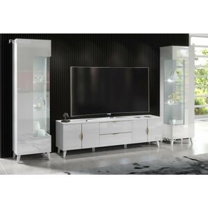 Furneo - DisplayCabinet - White - LED Lights - TV Stand Furneo - DisplayCabinet - White - LED Lights - TV Stand