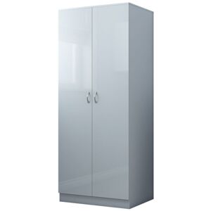 Chilton 2 Door Wardrobe - Grey Gloss - Fwstyle Chilton 2 Door Wardrobe - Grey Gloss - Fwstyle