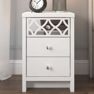 Galano - Iris 3 drawer bedside - 39.5cm w x 39.8cm d x 59cm h ,Stylish bedside table, Side table organizer for bedroom, Living area, Hallway - White Galano - Iris 3 drawer bedside - 39.5cm w x 39.8cm d x 59cm h ,Stylish bedside table, Side table organizer for bedroom, Living area, Hallway - White