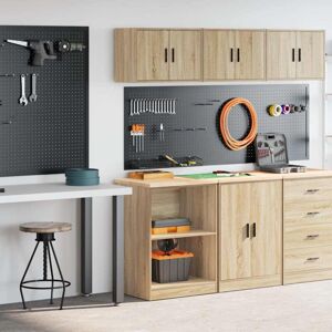 Garage Cabinets 2 pcs Sonoma Oak Engineered Wood Vidaxl Garage Cabinets 2 pcs Sonoma Oak Engineered Wood Vidaxl