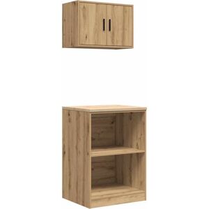 Garage Cabinets 2 pcs Artisan Oak Engineered Wood Vidaxl Garage Cabinets 2 pcs Artisan Oak Engineered Wood Vidaxl