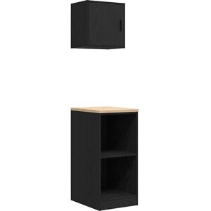 vidaXL Garage Cabinets - 2 pcs Black - Durable Storage vidaXL Garage Cabinets - 2 pcs Black - Durable Storage
