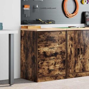 Vidaxl - Garage Storage Cabinet Smoked Oak 60x51x85 cm Solid Wood Pine Vidaxl - Garage Storage Cabinet Smoked Oak 60x51x85 cm Solid Wood Pine
