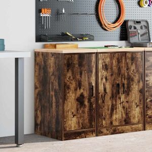 Vidaxl - Garage Storage Cabinet Smoked Oak 40x51x85 cm Solid Wood Pine Vidaxl - Garage Storage Cabinet Smoked Oak 40x51x85 cm Solid Wood Pine