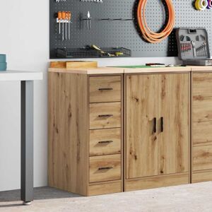 Garage Storage Cabinet Artisan Oak 30x51x85 cm Solid Wood Pine vidaXL Garage Storage Cabinet Artisan Oak 30x51x85 cm Solid Wood Pine vidaXL