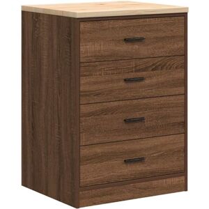 Garage Storage Cabinet Brown Oak 60x51x85 cm Solid Wood Pine vidaXL Garage Storage Cabinet Brown Oak 60x51x85 cm Solid Wood Pine vidaXL