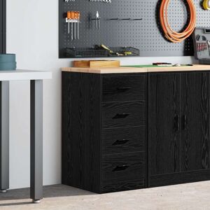 Vidaxl - Garage Storage Cabinet Black 40x51x85 cm Solid Wood Pine Vidaxl - Garage Storage Cabinet Black 40x51x85 cm Solid Wood Pine