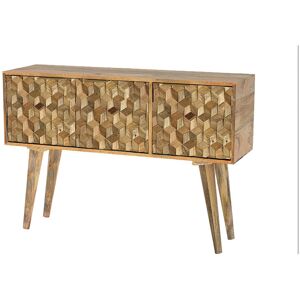 Geometric Sideboard 3 Door - Mango Wood - L35 x W115 x H76 cm - Mango Light Finish Geometric Sideboard 3 Door - Mango Wood - L35 x W115 x H76 cm - Mango Light Finish