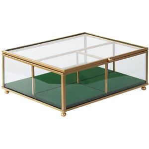 Beliani - Glam Decorative Jewellery Storage Box Organizer Glass Brass Gold Saintes Beliani - Glam Decorative Jewellery Storage Box Organizer Glass Brass Gold Saintes