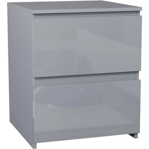 Home Discount - Glinton 1 Drawer Bedside Table High Gloss Cabinet Chest Nightstand Bedroom Furniture, 100% fsc, Grey Home Discount - Glinton 1 Drawer Bedside Table High Gloss Cabinet Chest Nightstand Bedroom Furniture, 100% fsc, Grey