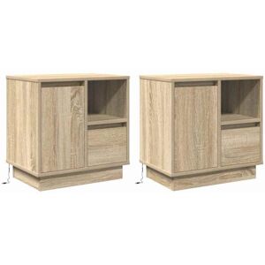 Vidaxl - Bedside Cabinet with Drawer 2 pcs Sonoma oak 50 x 34.5 x 50 cm Vidaxl - Bedside Cabinet with Drawer 2 pcs Sonoma oak 50 x 34.5 x 50 cm