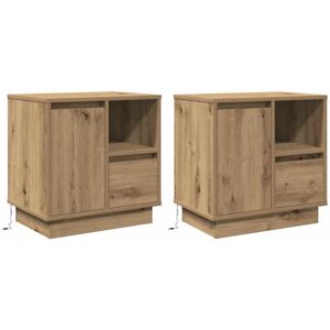 Vidaxl - Bedside Cabinet with Drawer 2 pcs Artisan oak 50 x 34.5 x 50 cm Vidaxl - Bedside Cabinet with Drawer 2 pcs Artisan oak 50 x 34.5 x 50 cm
