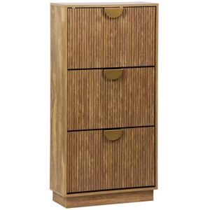 SWEEEK Grooved mango wood effect shoe cabinet with 3 drawers - W 60 x D 25 x H 121 cm - Celian SWEEEK Grooved mango wood effect shoe cabinet with 3 drawers - W 60 x D 25 x H 121 cm - Celian