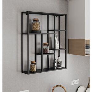 Hallowood Furniture - Bewdley Wall Shelves, Wall Mounted Black Display Unit, Metal Shelf Unit for Wall, Modern Wall Display Units for Living Room, Hallowood Furniture - Bewdley Wall Shelves, Wall Mounted Black Display Unit, Metal Shelf Unit for Wall, Modern Wall Display Units for Living Room,