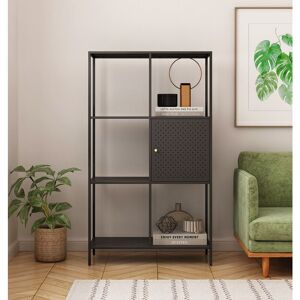 Hallowood Furniture - Bewdley Large Display Unit with 1 Door, Black Metal Shelf, Tall Display Cabinet, Metal Bookshelf, Sleek Display Shelf for Hallowood Furniture - Bewdley Large Display Unit with 1 Door, Black Metal Shelf, Tall Display Cabinet, Metal Bookshelf, Sleek Display Shelf for