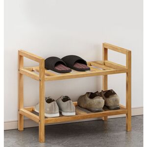 Hallowood Furniture - Rubberwood 2 Tier Shoe Rack, Solid Wood Shoe Storage Rack, Oak Shoe Rack for Hallway, Space Saving Shoe Storage, Modern Shoe Hallowood Furniture - Rubberwood 2 Tier Shoe Rack, Solid Wood Shoe Storage Rack, Oak Shoe Rack for Hallway, Space Saving Shoe Storage, Modern Shoe