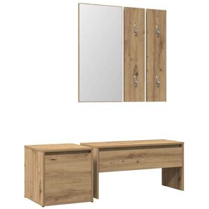Hallway Furniture Set Artisan Oak Engineered Wood Vidaxl Hallway Furniture Set Artisan Oak Engineered Wood Vidaxl