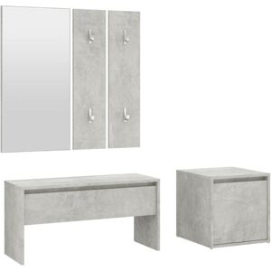 Hallway Furniture Set Concrete Grey Engineered Wood Vidaxl Hallway Furniture Set Concrete Grey Engineered Wood Vidaxl