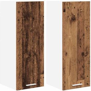 Hanging Cabinet Riga 2 pcs Old Wood and White 30 x 31 x 80 cm vidaXL Hanging Cabinet Riga 2 pcs Old Wood and White 30 x 31 x 80 cm vidaXL