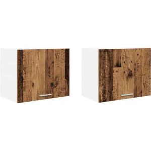 Hanging Cabinet Riga 2 pcs Old Wood and White 50 x 31 x 40 cm vidaXL Hanging Cabinet Riga 2 pcs Old Wood and White 50 x 31 x 40 cm vidaXL