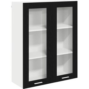 Hanging Cabinet Riga Black Oak 80 x 31 x 100 cm Engineered Wood vidaXL Hanging Cabinet Riga Black Oak 80 x 31 x 100 cm Engineered Wood vidaXL