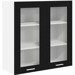 Hanging Cabinet Riga Black Oak 80 x 31 x 80 cm Engineered Wood vidaXL Hanging Cabinet Riga Black Oak 80 x 31 x 80 cm Engineered Wood vidaXL
