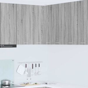 Hanging Cabinet Grey Sonoma and White 57 x 57 x 80 cm vidaXL Hanging Cabinet Grey Sonoma and White 57 x 57 x 80 cm vidaXL