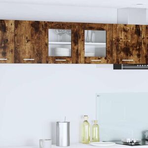 Hanging Cabinet Riga Smoked Oak and White 80 x 31 x 40 cm vidaXL Hanging Cabinet Riga Smoked Oak and White 80 x 31 x 40 cm vidaXL