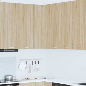 Hanging Cabinet with Door Sonoma Oak and White 57 x 57 x 100 cm vidaXL Hanging Cabinet with Door Sonoma Oak and White 57 x 57 x 100 cm vidaXL