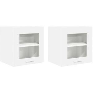 Hanging Cabinet with Shelf Riga 2 pcs White 40 x 31 x 40 cm vidaXL Hanging Cabinet with Shelf Riga 2 pcs White 40 x 31 x 40 cm vidaXL