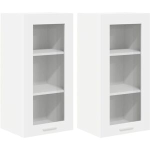 Hanging Cabinet with Shelf Riga 2 pcs White 40 x 31 x 80 cm vidaXL Hanging Cabinet with Shelf Riga 2 pcs White 40 x 31 x 80 cm vidaXL