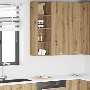 Hanging Cabinet with Shelf Riga Artisan Oak 30 x 29.5 x 100 cm vidaXL Hanging Cabinet with Shelf Riga Artisan Oak 30 x 29.5 x 100 cm vidaXL