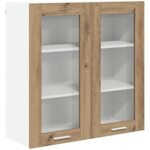 Hanging Cabinet with Shelf Riga Artisan Oak 80 x 31 x 80 cm vidaXL Hanging Cabinet with Shelf Riga Artisan Oak 80 x 31 x 80 cm vidaXL