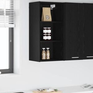 Hanging Cabinet with Shelf Riga Black Oak 40 x 29.5 x 80 cm vidaXL Hanging Cabinet with Shelf Riga Black Oak 40 x 29.5 x 80 cm vidaXL