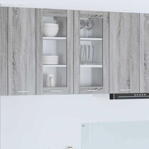Hanging Cabinet with Shelf Riga Grey Sonoma 40 x 31 x 80 cm vidaXL Hanging Cabinet with Shelf Riga Grey Sonoma 40 x 31 x 80 cm vidaXL