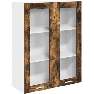 Hanging Cabinet with Shelf Riga Smoked Oak 80 x 31 x 100 cm vidaXL Hanging Cabinet with Shelf Riga Smoked Oak 80 x 31 x 100 cm vidaXL