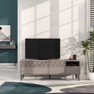 Decortie - Heaton Modern tv Stand Multimedia Centre tv Unit With Storage Cabinet 144.6cm - Mocha Grey - Mocha Grey Decortie - Heaton Modern tv Stand Multimedia Centre tv Unit With Storage Cabinet 144.6cm - Mocha Grey - Mocha Grey