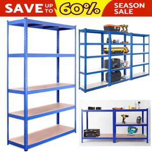 Briefness - Heavy Duty 5 Tier Boltless Garage Shelving Unit Shed Warehouse Workshop Office Storage Shelves Metal Racking, Adjustable - Can be split Briefness - Heavy Duty 5 Tier Boltless Garage Shelving Unit Shed Warehouse Workshop Office Storage Shelves Metal Racking, Adjustable - Can be split
