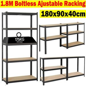 Briefness - Heavy Duty 5 Tier Boltless Garage Shelving Unit Shed Warehouse Workshop Office Storage Shelves Metal Racking Adjustable Shelf Briefness - Heavy Duty 5 Tier Boltless Garage Shelving Unit Shed Warehouse Workshop Office Storage Shelves Metal Racking Adjustable Shelf