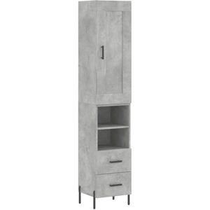 Highboard Concrete Grey 34.5x34x180 cm Engineered Wood Vidaxl Highboard Concrete Grey 34.5x34x180 cm Engineered Wood Vidaxl
