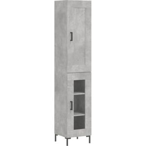 Highboard Concrete Grey 34.5x34x180 cm Engineered Wood Vidaxl Highboard Concrete Grey 34.5x34x180 cm Engineered Wood Vidaxl