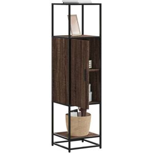 Highboard Brown Oak 35.5x35x139 cm Engineered Wood and Metal Vidaxl Highboard Brown Oak 35.5x35x139 cm Engineered Wood and Metal Vidaxl