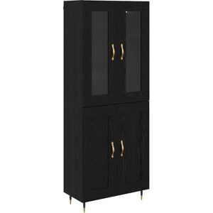 Highboard 2 pcs Black Oak 69.5 x 34 x 180 cm Engineered Wood vidaXL Highboard 2 pcs Black Oak 69.5 x 34 x 180 cm Engineered Wood vidaXL
