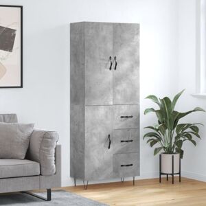 Highboard Concrete Grey 69.5x34x180 cm Engineered Wood vidaXL Highboard Concrete Grey 69.5x34x180 cm Engineered Wood vidaXL