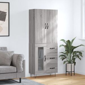 Highboard Grey Sonoma 69.5x34x180 cm Engineered Wood Vidaxl Highboard Grey Sonoma 69.5x34x180 cm Engineered Wood Vidaxl