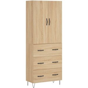 vidaXL Sonoma Oak Highboard - Storage Cabinet with 3 Drawers vidaXL Sonoma Oak Highboard - Storage Cabinet with 3 Drawers