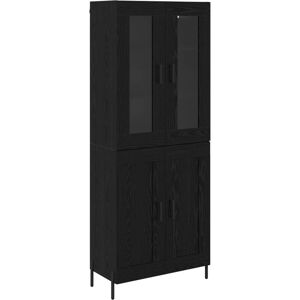 Highboard Black Oak 69.5 x 34 x 180 cm Engineered Wood vidaXL Highboard Black Oak 69.5 x 34 x 180 cm Engineered Wood vidaXL