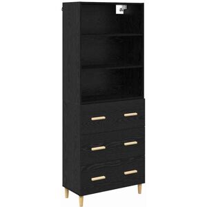Highboard 2 pcs Black Oak 69.5 x 34 x 180 cm Engineered Wood vidaXL Highboard 2 pcs Black Oak 69.5 x 34 x 180 cm Engineered Wood vidaXL